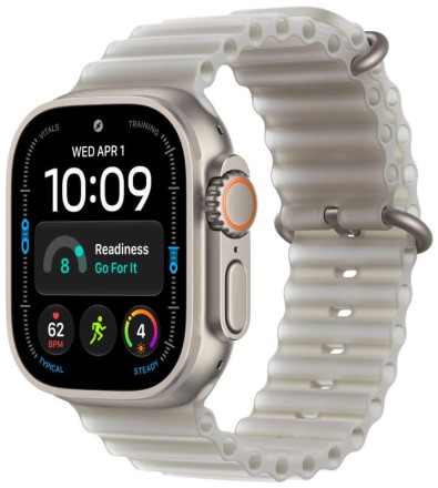 Умные часы Apple Watch Ultra 4, GPS+Cellular, 49 mm, Ocean Band (титановый бежевый/серый)
