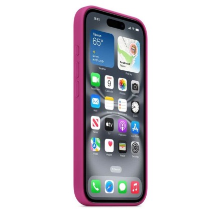 Чехол накладка для iPhone 16 Silicone Case with MagSafe Fuchsia